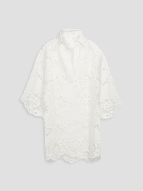 Zimmermann Broderie anglaise linen tunic