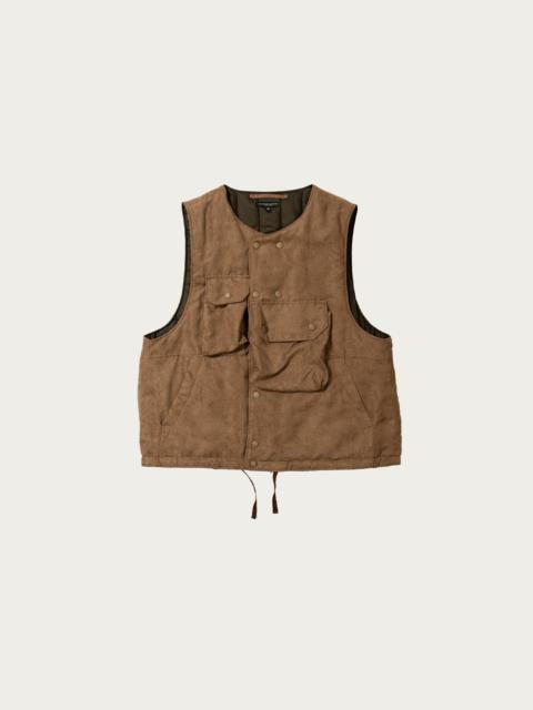 Cover Vest - Khaki Polyester Lightweight Fake Suede