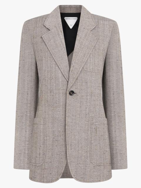 Bottega Veneta KNOTTED MELANGE JACKET | BROWN/WHITE