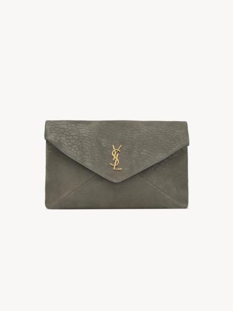 SAINT LAURENT CASSANDRE LARGE ENVELOPE POUCH IN NUBUCK