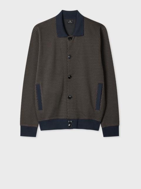 Paul Smith Brown Cotton-Blend Jacquard Jersey Cardigan