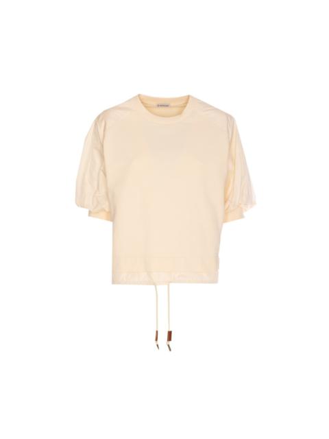 Moncler Women Cotton T-Shirt With Puff Sleeves