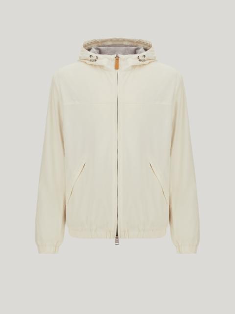 Canali CANALI NUVOLA HOODED JACKET IN OFF-WHITE TECHNICAL FABRIC