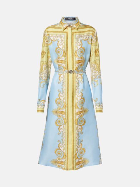 VERSACE Barocco silk twill midi dress