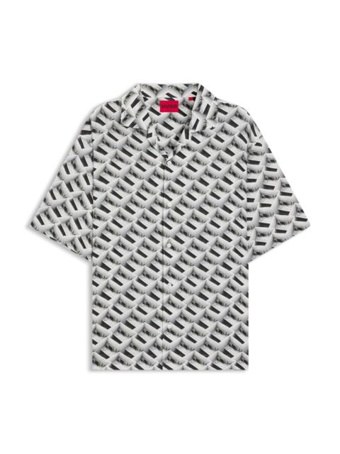 HUGO OVERSIZED-FIT SHIRT WITH STATEMENT PRINT