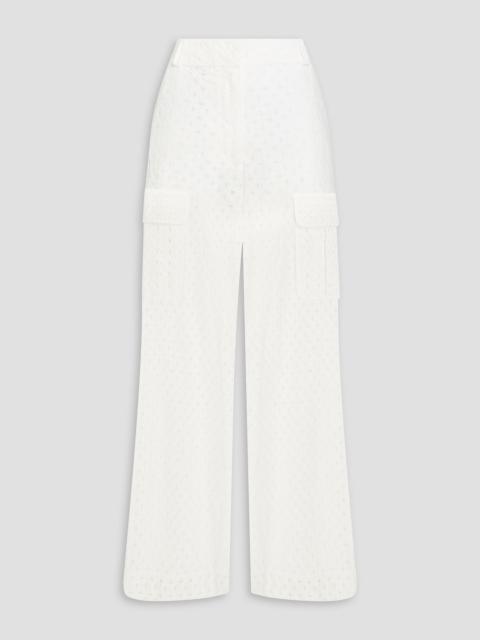 Zimmermann Broderie anglaise cotton wide-leg pants