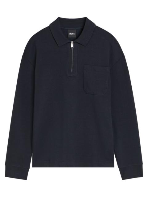 BOSS Boss Half-zip Cotton-blend Sweatshirt