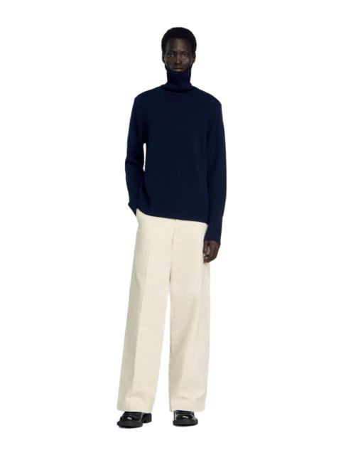 Sandro SANDRO Wool and cashmere turtleneck sweater in Midnight Blue at Nordstrom
