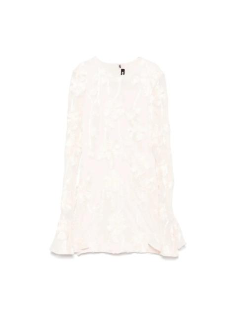 FLOWER MESH MINI DRESS BLUSH