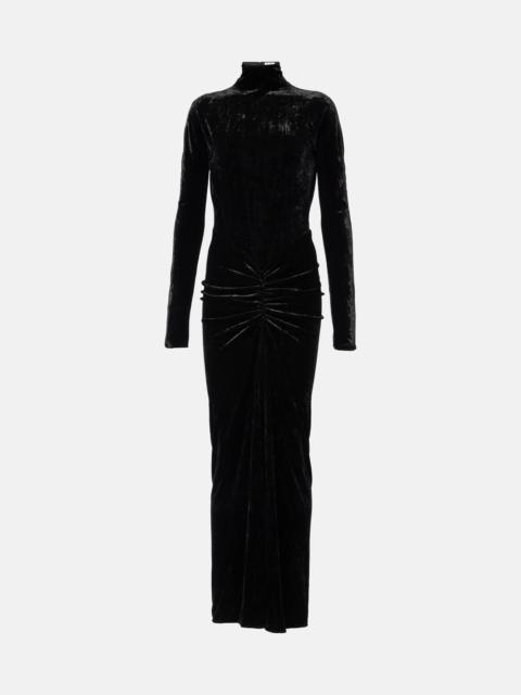 Alaïa Ruched velvet midi dress