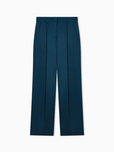 GIORGIO ARMANI SINGLE-PLEATED TROUSERS IN DOUBLE SILK SATIN