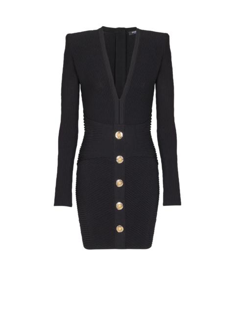 Balmain Short ribbed knit bodycon dress