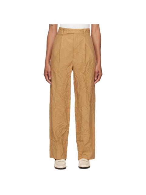AURALEE Brown Wrinkled Trousers