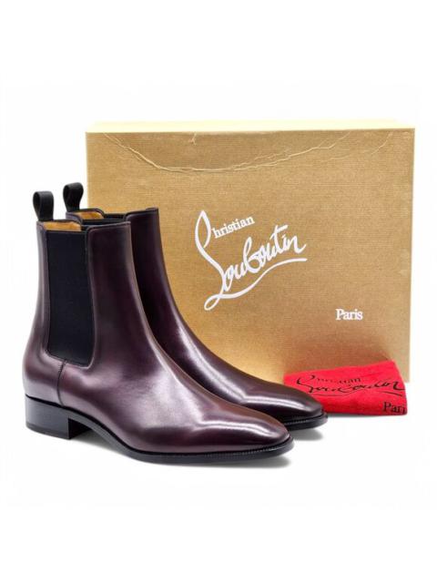 Christian Louboutin Roadie Calf Leather Boots- Burgundy EU 43.5 / US 10.5 $1395