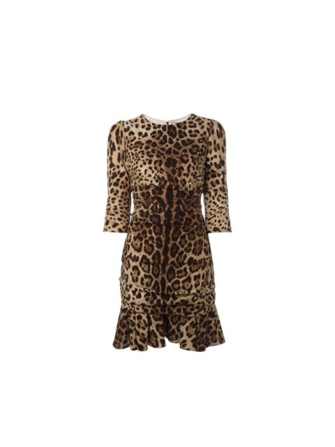 Dolce & Gabbana Dolce & Gabbana Silk Leopard Ruched Dress Women