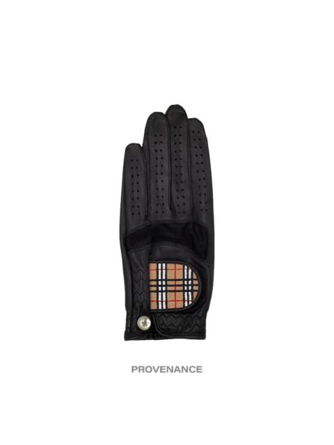Other Designers Burberry Golf Glove - Black Leather Nova Check S