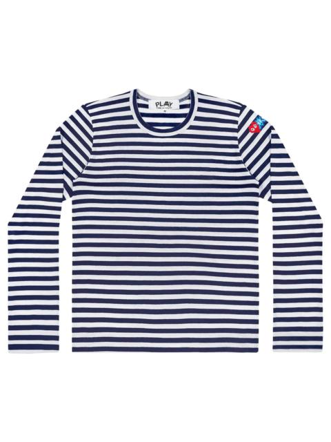 Comme des Garçons PLAY Comme des Garçons PLAY Double Heart Striped T-Shirt 'Blue/White'