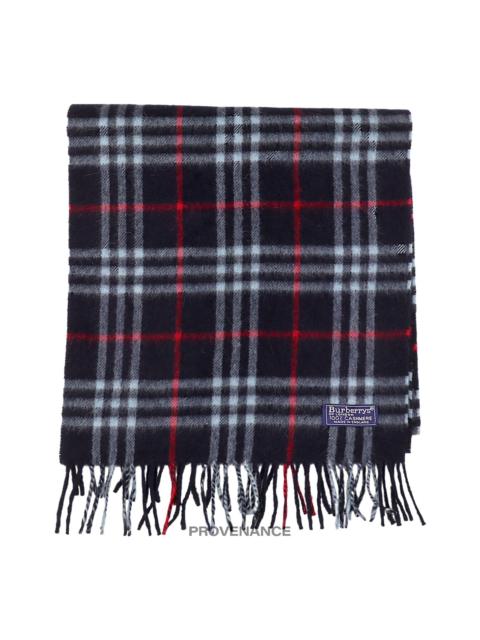 Burberry Scarf - Nova Check Cashmere Navy