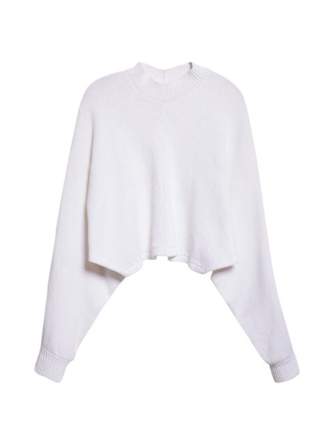 Alaïa Alaïa Batwing Linen & Cotton Sweater in Blanc Naturel at Nordstrom