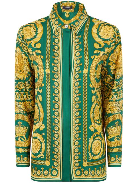 VERSACE Formal Shirt Twill Silk Fabric With "Baroque Heritage" Print
