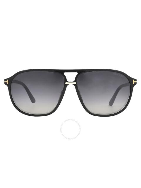 TOM FORD Tom Ford Bruce Smoke Gradient Navigator Men's Sunglasses FT1026 01B 61