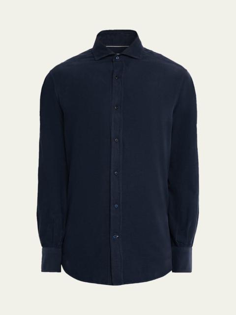 Brunello Cucinelli Men's Modern-Fit Corduroy Button-Down Shirt