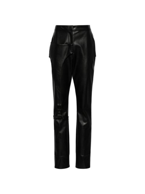 ELENA VELEZ Moto faux-leather trousers