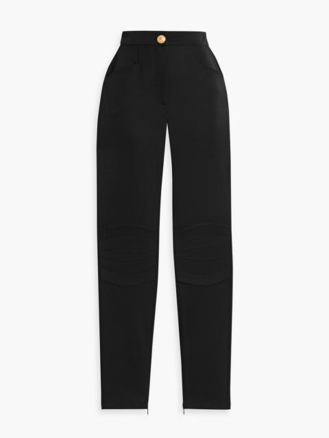 Balmain Quilted grain de poudre wool-blend slim-leg pants