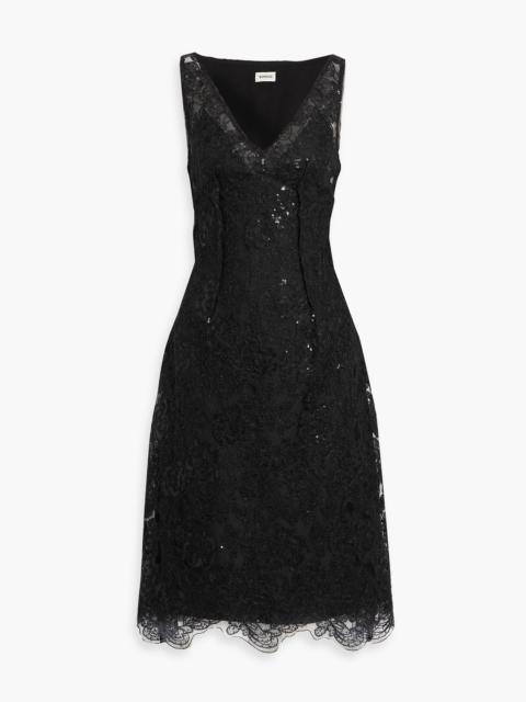 SIMKHAI Delphine sequined corded lace dress