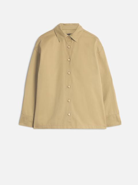 7 For All Mankind Comfort Twill Pleated Overshirt in Sand Storm