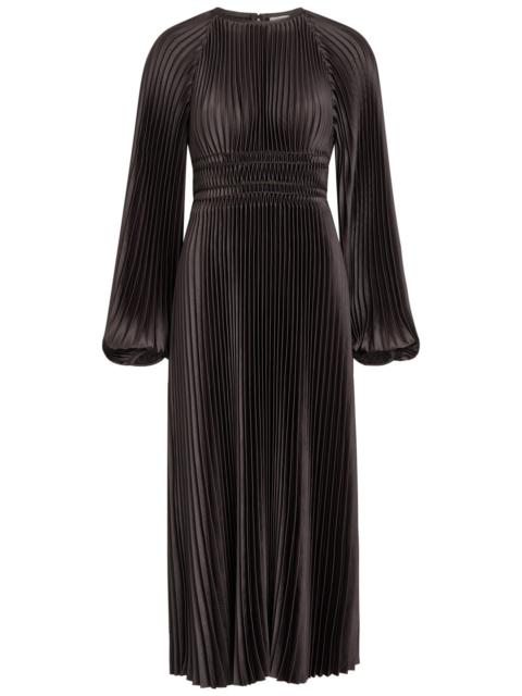 JOSEPH Joseph Ortiz Pleated Satin Midi Dress