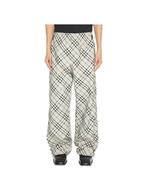 Burberry Burberry EKD Check Wide-Leg Trousers, Size Medium