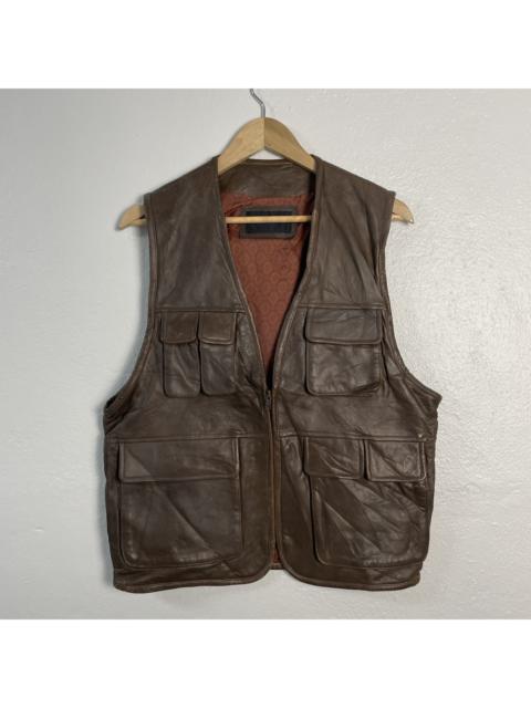 Other Designers Vintage - Vintage Giolinni Multipocket Tactical Leather Vest