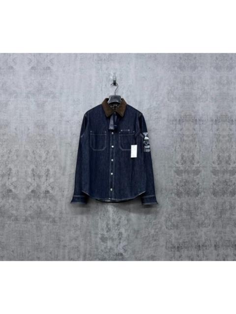 Dior Dior 2025 New Collection: Denim Jacket with Embroidered Logo and Corduroy Collar