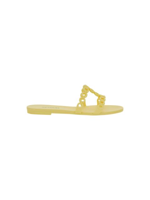 AQUAZZURA Infinity Chain Yellow Sandals With Rubber Chain Details For Women