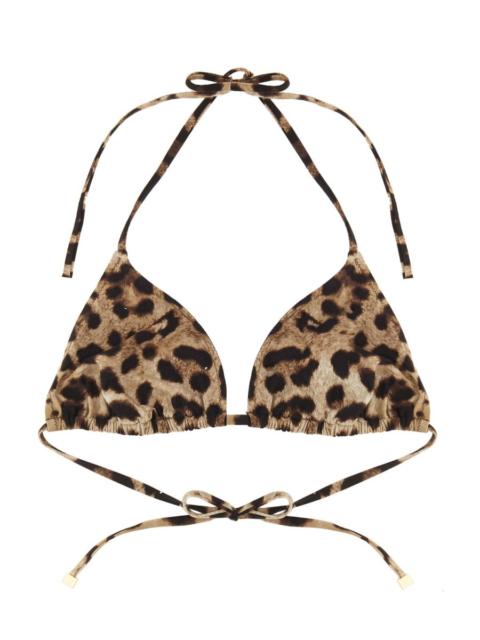Dolce & Gabbana TOP BIKINI CON MOTIVO ANIMALIER