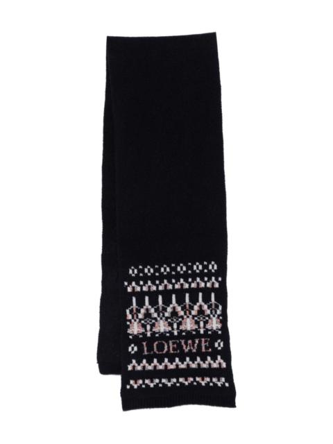 Loewe Loewe Women Wool Blend Jacquard Scarf