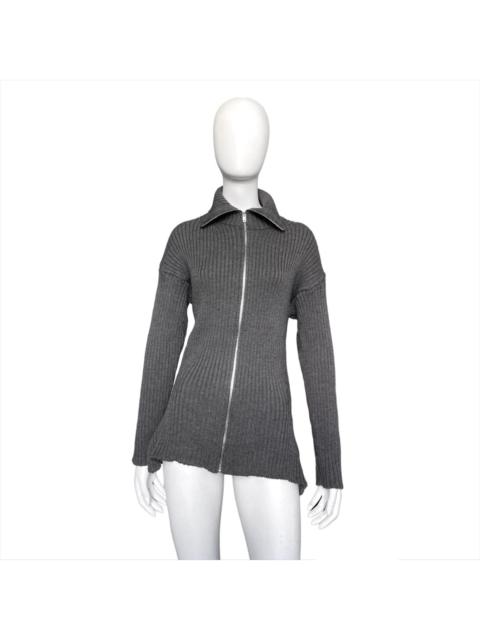 Jean Paul Gaultier Grey knit zip up cardigan XL