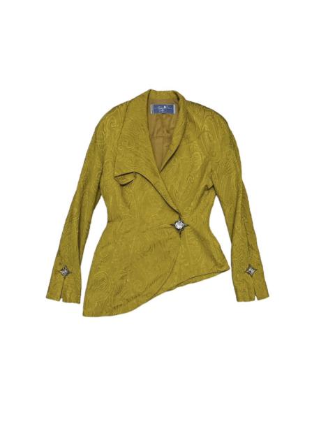 Other Designers Iconic 80s Thierry Mugler Sculpted Jacket Crystal Ribbon 9AT