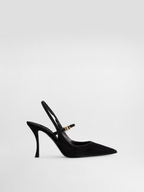 Dolce & Gabbana Suede and nappa leather slingback