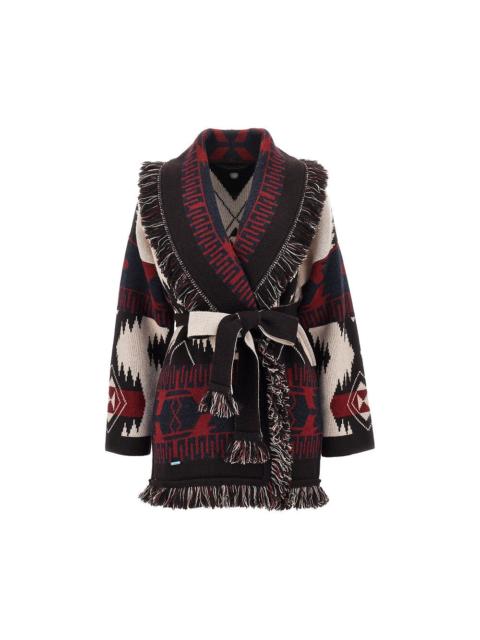 Alanui Alanui Icon Jacquard Wool Cardigan Black