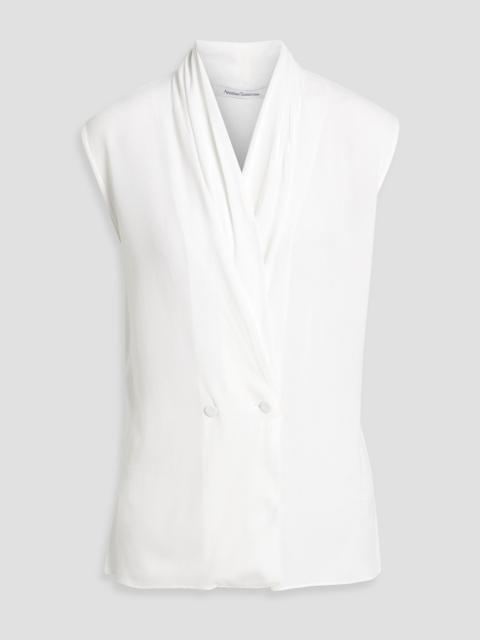 Another Tomorrow Draped crepe top