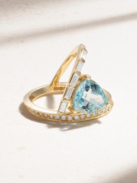 MATEO 14-karat Gold, Topaz And Diamond Ring