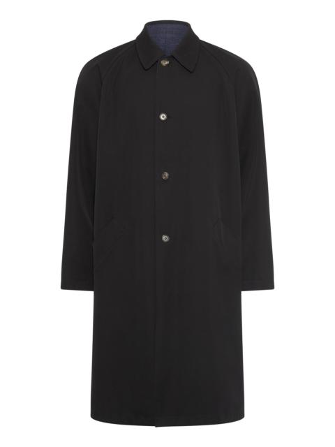 GABRIELA HEARST Alain Reversible Coat in Black & Electric Navy Virgin Wool