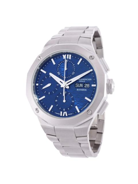 Other Designers Baume et Mercier Riviera Chronograph Automatic Blue Dial Men's Watch MOA10826