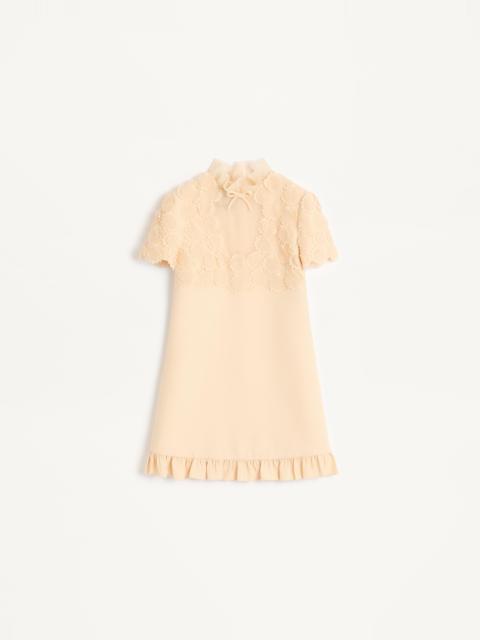 Valentino EMBROIDERED CREPE COUTURE SHORT DRESS