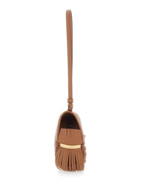 Tod's Tod's Women Fringe Pendant With Brown Leather Wrist Strap For Women