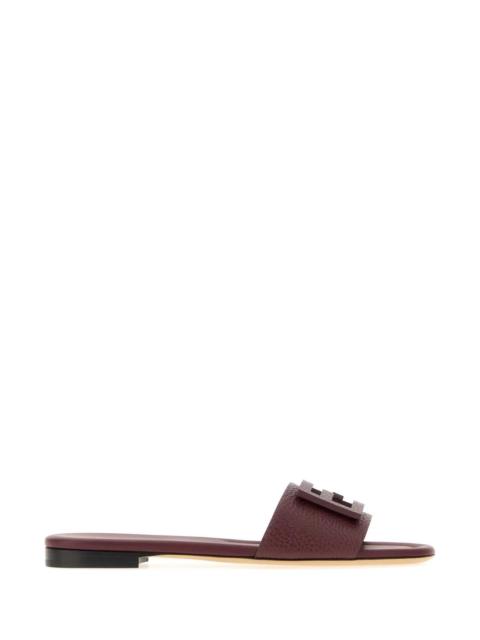 FENDI Fendi Women Aubergine Leather Baguette Slippers