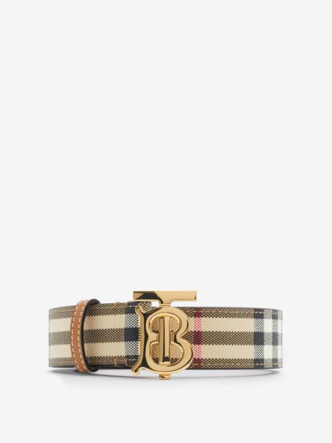 Burberry Check and Leather TB Belt