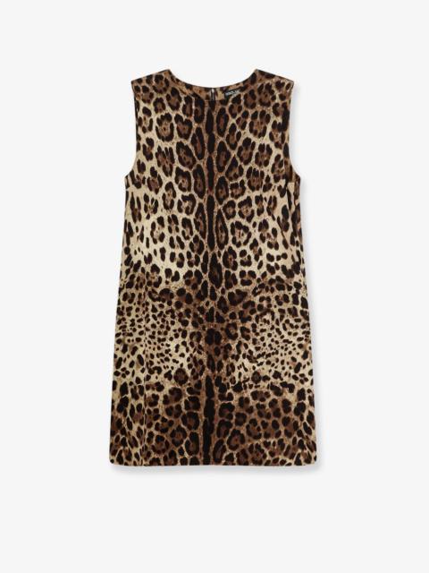 Dolce & Gabbana Dolce & Gabbana Stretch Silk Dress Leopard Print